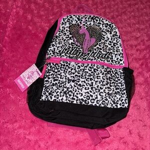 Baby Phat Black and White Leopard Backpack with Pink Accents